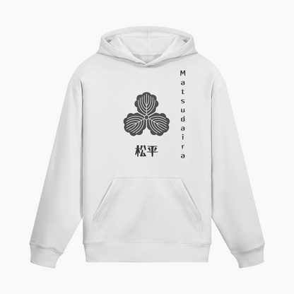 Matsudaira Clan Hoodie Samurai Crest Emblem White | Tengura Store