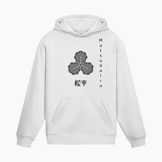 Matsudaira Clan Hoodie Samurai Crest Emblem White | Tengura Store