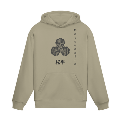 Matsudaira Clan Hoodie Samurai Crest Emblem Sand Beige | Tengura Store
