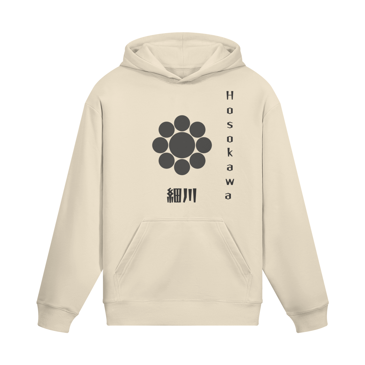 Hosokawa Clan Hoodie Samurai Crest Beige | Tengura Store