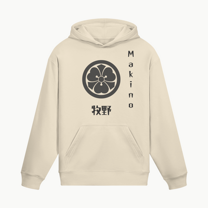 Makino Clan Hoodie Samurai Crest Emblem Beige | Tengura Store