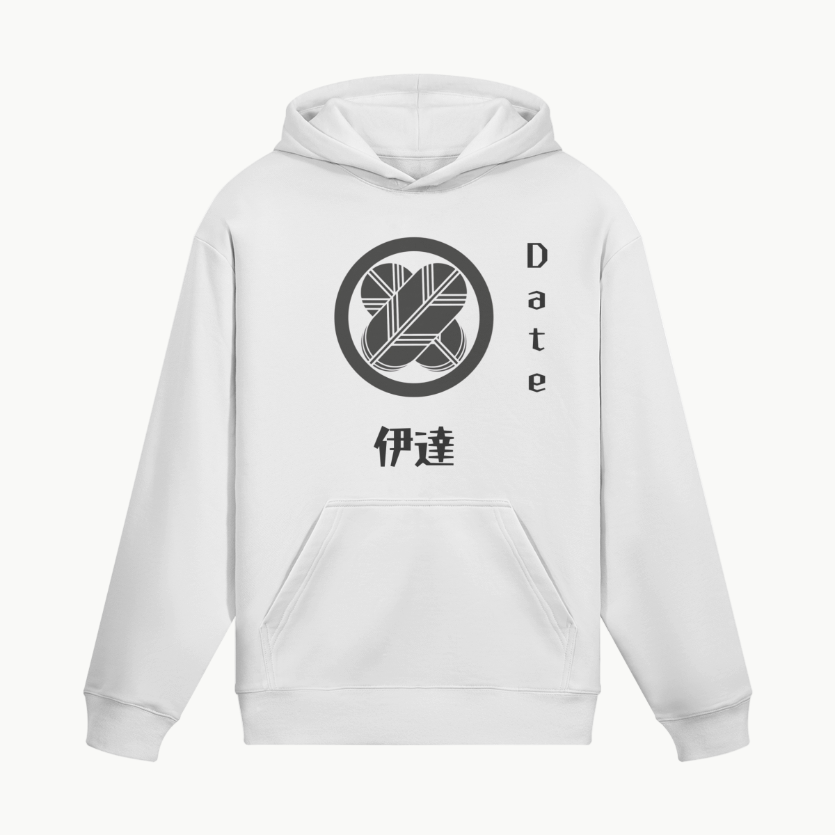 Camisola com Capuz Date Clan Japonesa Samurai Crest Branca | Tengura Store