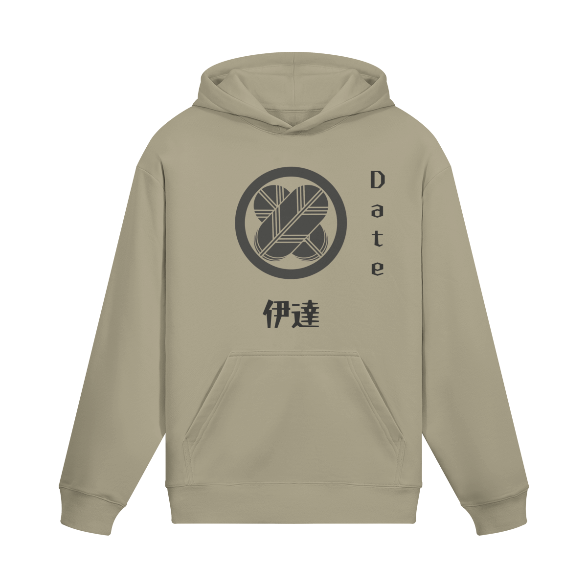Date Clan Japanese Hoodie Samurai Crest Sand Beige | Tengura Store