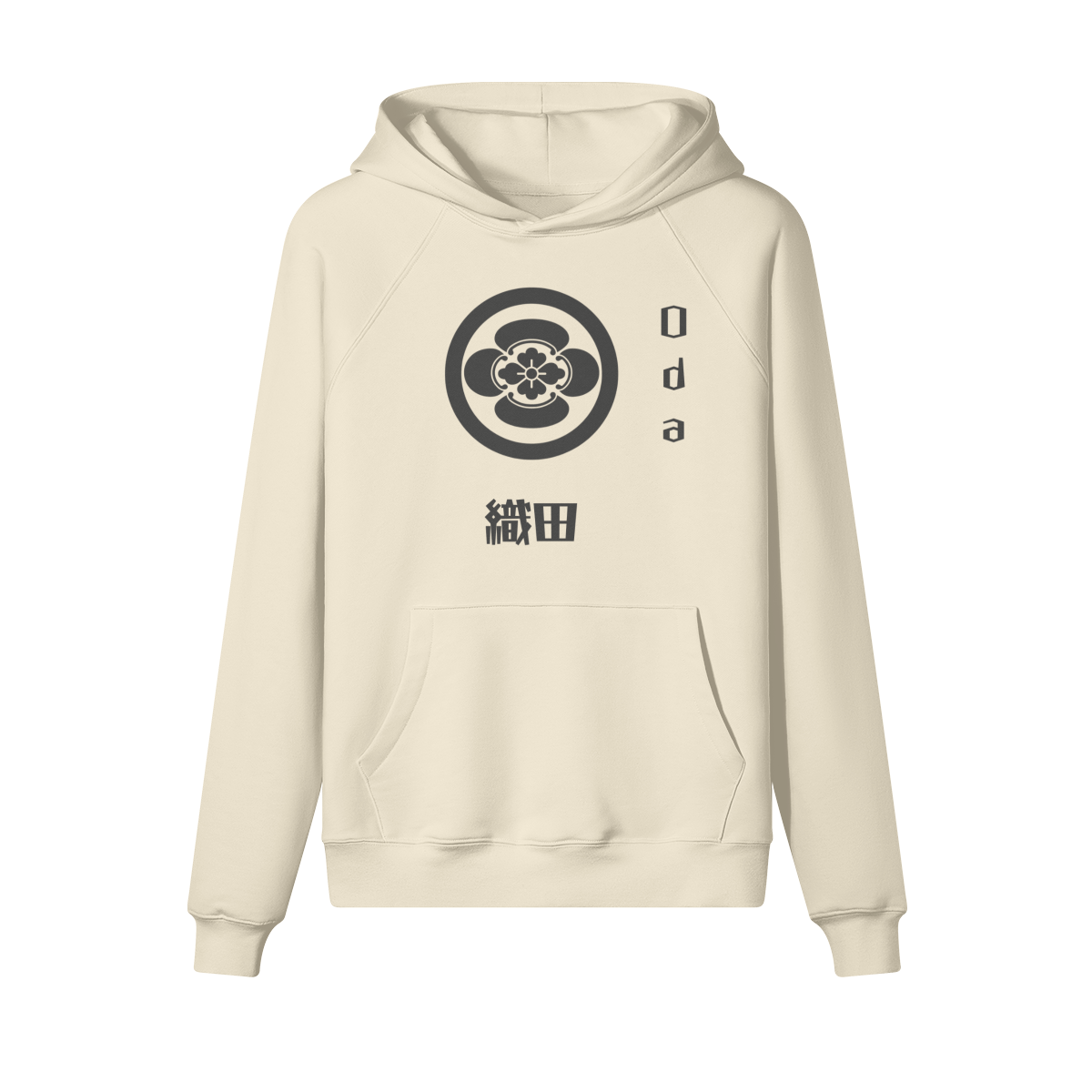 Oda Clan Japanese Hoodie Samurai Crest Beige | Tengura Store