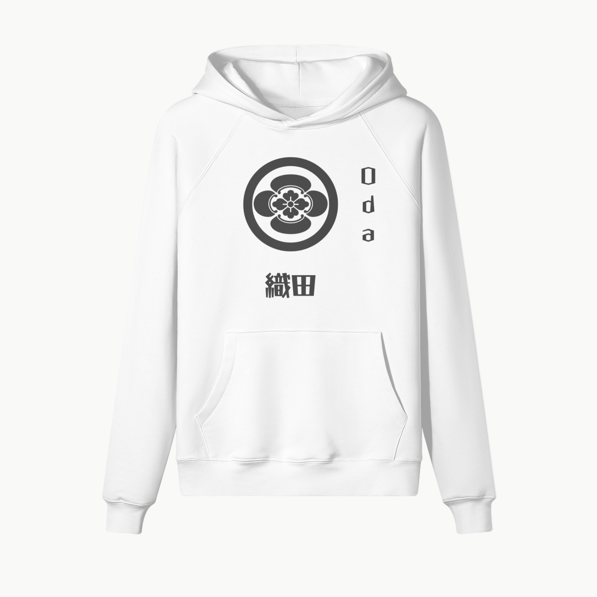Camisola com Capuz Oda Clan Japanese Samurai Crest Branca | Tengura Store