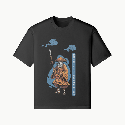 Ronin Warrior Japanese T-Shirt Ukiyo-e Style Black | Tengura Store
