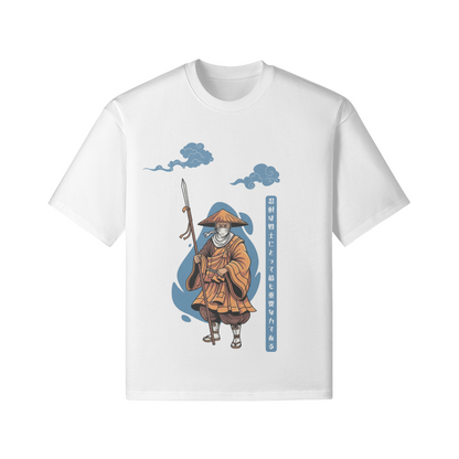 Ronin Warrior Japanese T-Shirt Ukiyo-e Style White | Tengura Store
