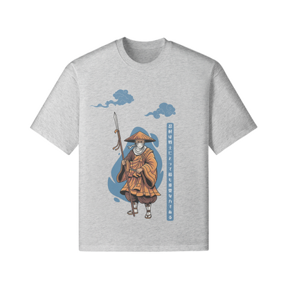 Ronin Warrior Japanese T-Shirt Ukiyo-e Style Heather Gray | Tengura Store