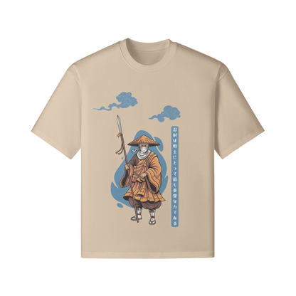 Ronin Warrior Japanese T-Shirt Ukiyo-e Style Light Khaki | Tengura Store