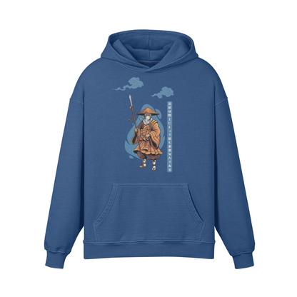 Wandering Monk Hoodie Traditional Ukiyo-e Style Kashmir Blue | Tengura Store