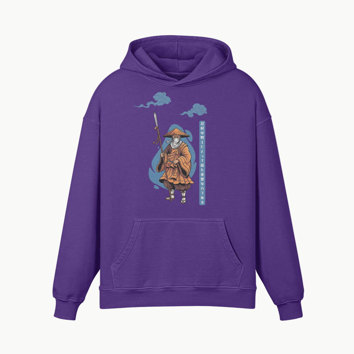 Wandering Monk Hoodie Traditional Ukiyo-e Style Purple | Tengura Store