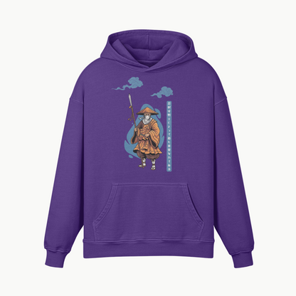 Wandering Monk Hoodie Traditional Ukiyo-e Style Purple | Tengura Store
