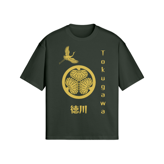 Tokugawa Clan Japanese T-Shirt Golden Crest Dark Green | Tengura Store