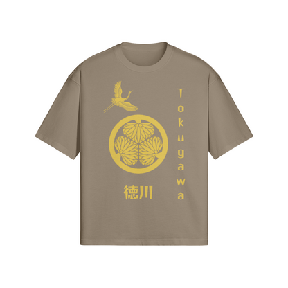 Tokugawa Clan Japanese T-Shirt Golden Crest Taupe | Tengura Store