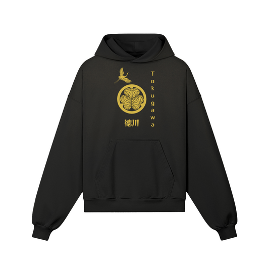 Tokugawa Clan Japanese Hoodie Golden Crest Black | Tengura Store