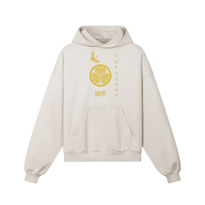Tokugawa Clan Japanese Hoodie Golden Crest Light Beige | Tengura Store