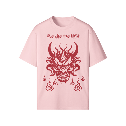 Japanese Oni Demon T-Shirt Pink Hannya Mask Pink | Tengura Store