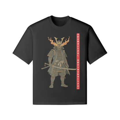 Samurai Armor Graphic T-Shirt - Traditional Japanese Print Black | Tengura Store