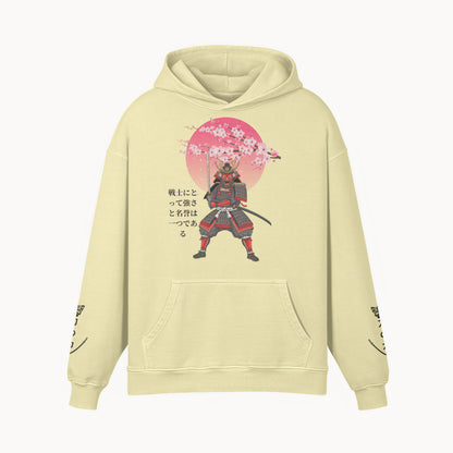 Samurai Warrior Hoodie - Cherry Blossom & Rising Sun Design | Tengura Store