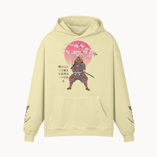 Samurai Warrior Hoodie - Cherry Blossom & Rising Sun Design | Tengura Store