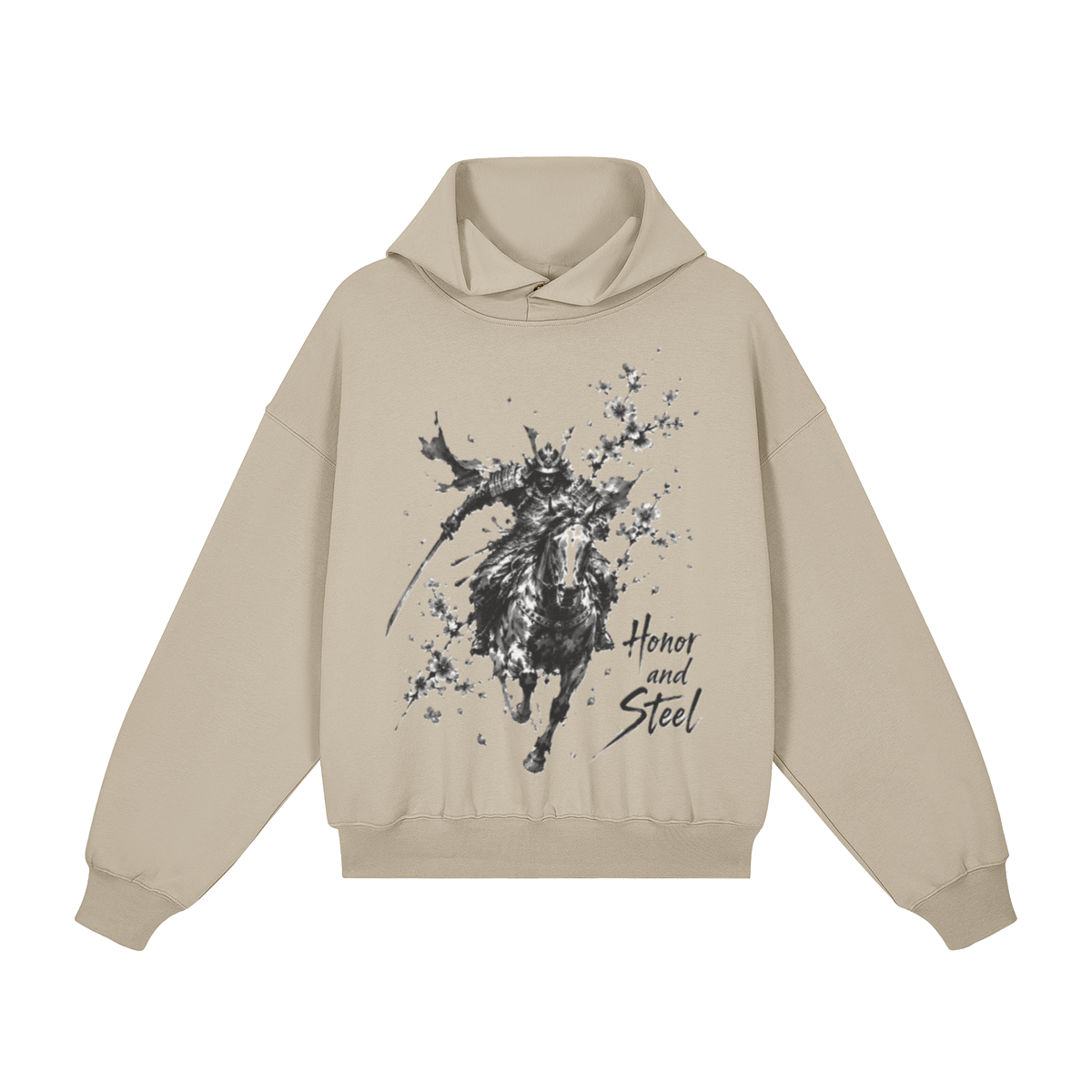 Japanese Samurai Hoodie Honor and Steel Camel | Tengura Store