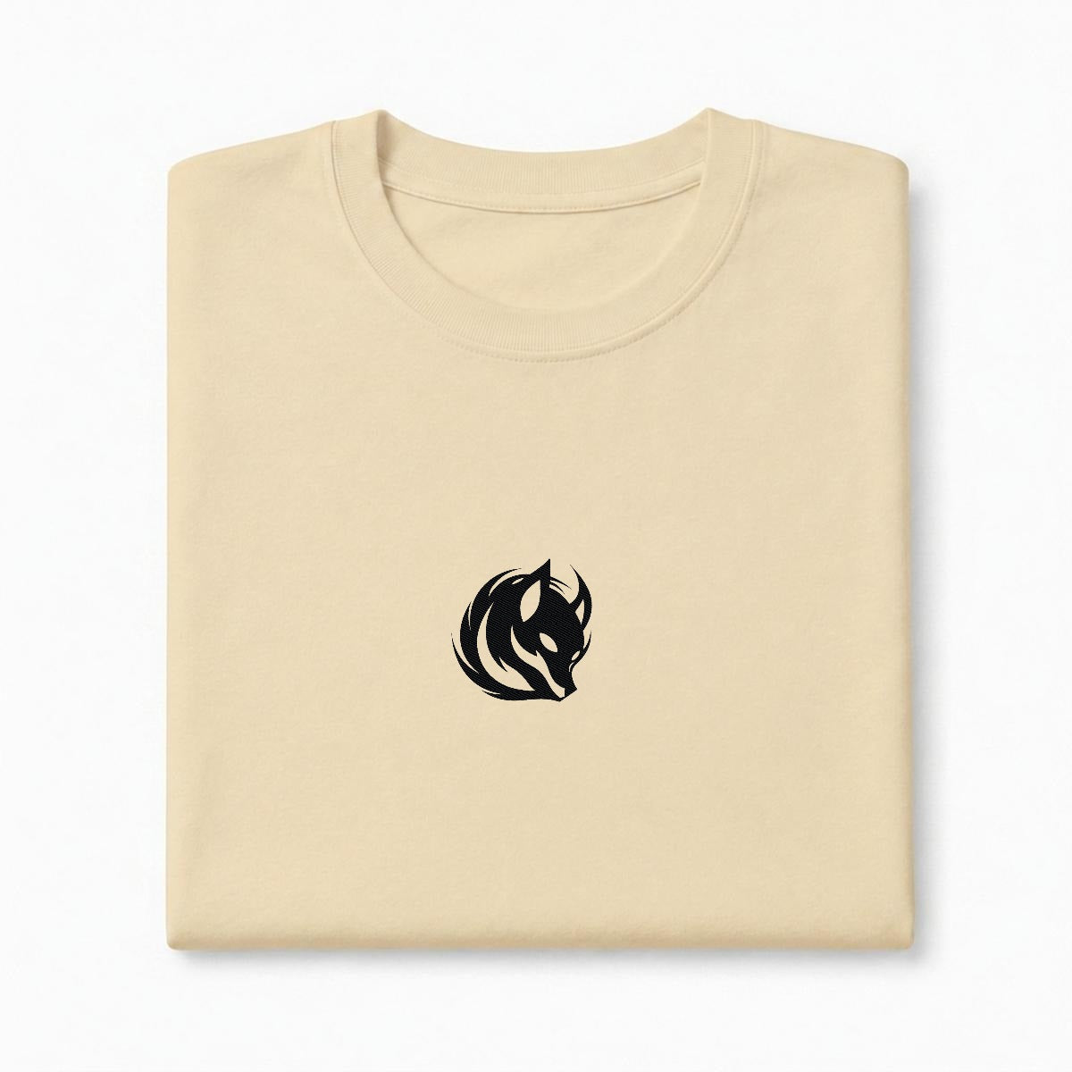 Kitsune Sign Embroidered T-Shirt | Tengura Store